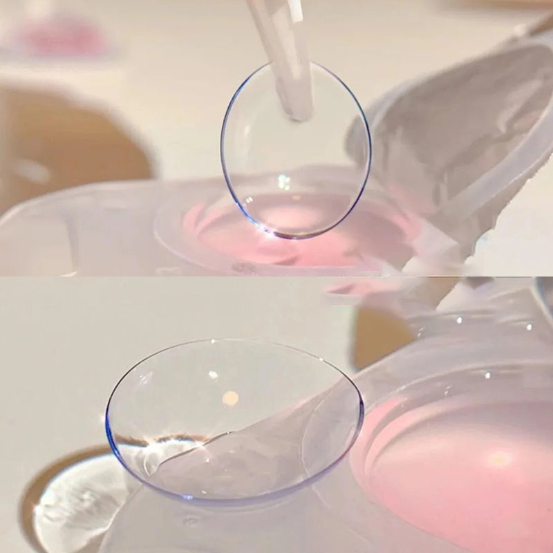 Lentes de corrección con fuente de alimentación para lentes de contacto de color natural transparent