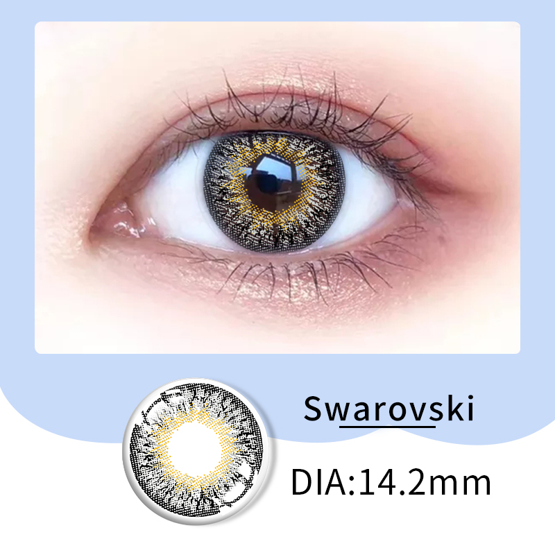 Cosméticos de círculo blando ksseye ojos grandes moreras contacto de color ocular gris 14,00 mm al a